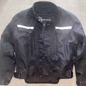 Firstgear motorcycle jacket size LG w/inserts and armor.